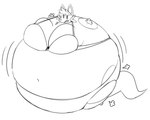 2019 3_toes 4_fingrs air_inflation anthro belly big_belly big_breasts biped black_and_white bra breasts chest_tuft cleavage clothed clothing dewott digital_drawing_(artwork) digital_media_(artwork) eyelashes feet female female_anthro front_view full-length_portrait fur generation_5_pokemon gloves_(marking) hair hi_res hindpaw huge_belly huge_breasts hyper hyper_inflation immobile inflation leg_markings maddeku mammal markings monochrome mustelid navel nintendo panties partially_clothed partially_clothed_anthro partially_clothed_female paws pokemon pokemon_(species) portrait prick_ears sharp_teeth simple_background simple_eyes sketch snout socks_(marking) solo spherical_inflation tail teeth three-quarter_view toes tuft underwear underwear_only whiskers white_background