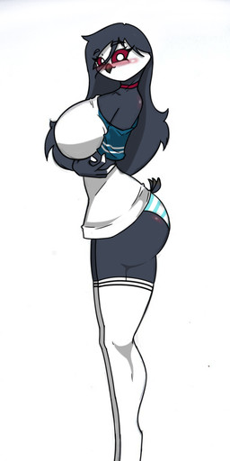Rating: q
ID: 5672583
Date: 2025-06-28 02:38:21 -0400
Status: active
Score: 33
anthro big_breasts big_butt black_body black_hair blush bottomwear breasts butt choker clothed clothing eyebrow_through_hair eyebrows female hair helluva_boss hi_res huge_breasts jewelry legwear necklace non-mammal_breasts octavia_(helluva_boss) pace-maker pants pattern_clothing pattern_underwear red_sclera shirt small_waist solo standing striped_clothing striped_underwear stripes thick_thighs thigh_highs topwear translucent translucent_hair underwear wide_hips post #5672583