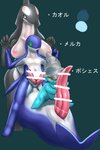 2:3 2_penises 3_penises absurd_res ambiguous_gender animal_genitalia animal_penis anthro arthropod assisted_exposure bamia big_penis big_tail bikini biped black_body black_eyes blue_body breasts censor_bar censored cetacean cetacean_genitalia cetacean_penis clothing crustacean dolphin erection female fish genital_slit genitals green_sclera group hemipenes hi_res hybrid ineffective_censorship japanese_text kaoru_(bamia) male mammal marine meruka multi_genitalia multi_penis navel nipples nude oceanic_dolphin open_mouth orca penis poshes_(character) shark simple_background smile standing swimwear tail tapering_penis text toothed_whale two-piece_swimsuit yellow_eyes