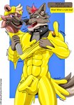 after_transformation bound canid canine canis criminal dronesuit dummy encasement goo_(disambiguation) hero hi_res hr hyena latex mammal null_bulge punishment toysuit transformation wolf xedryk