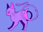 2016 3_toes ambiguous_feral ambiguous_gender black_nose blue_background blue_eyes chest_tuft digital_drawing_(artwork) digital_media_(artwork) dipstick_tail feet feral flat_colors fur generation_4_pokemon glameow hi_res leg_tuft long_tail looking_back markings mouth_closed multicolored_body multicolored_fur nintendo paws pink_inner_ear pink_tail_tip pokemon pokemon_(species) pupils purple_body purple_fur purple_tail quadruped shadnoir side_view simple_background solo standing tail tail_markings text toes tuft two_tone_body two_tone_fur two_tone_tail whiskers