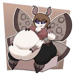 1:1 2021 2_fingers 4_arms 4_wings antennae_(anatomy) anthro arthropod belly belly_rub big_belly big_breasts biped black_and_white black_bottomwear black_clothing black_fingers black_pants blep bloated block blue_eyes bob_cut boots bottomwear breasts brown_hair clothed clothed_anthro clothed_female clothing colored digital_drawing_(artwork) digital_media_(artwork) eye_through_hair eyebrow_through_hair eyebrows eyelashes eyelashes_through_hair feet female female_anthro fingers fluffy fluffy_antennae footwear front_view full-length_portrait fur gloves_(marking) grey_boots grey_clothing grey_footwear hair hand_on_belly hand_on_own_belly hi_res insect insect_wings knee_boots knee_highs legwear lepidopteran lepidopteran_wings maddeku markings monochrome moth multi_arm multi_limb multi_wing navel no_sclera non-mammal_breasts non-mammal_navel noseless obese obese_anthro obese_female outline overweight overweight_anthro overweight_female pants pink_tongue portrait red_clothing red_shirt red_topwear shaded shirt shoes simple_background sitting sketch small_feet spots spotted_wings standing tan_background tan_wings thick_thighs three-quarter_view tight_clothing tongue tongue_out topwear translucent translucent_hair tuft white_background white_body white_fur white_outline white_tuft wide_hipped_anthro wide_hipped_female wide_hips wings