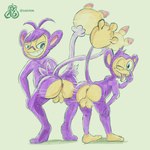 1:1 aibuns_(zyasixpear) aipom ambipom anthro anus ass_to_ass balls butt cheek duo generation_2_pokemon generation_4_pokemon genitals hi_res male male/male mooning nintendo nude pokemon pokemon_(species) presenting presenting_hindquarters size_difference tail taunt zyasixpear_(artist)