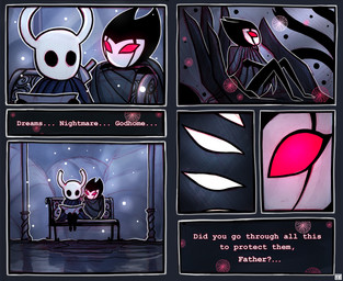 Rating: s
ID: 5709459
Date: 2025-07-14 23:13:21 -0400
Status: pending
Score: 3
2_horns 7_panel_comic absurd_res ambiguous_gender arthropod bench biped black_body black_eyes cloak clothing comic dialogue duo ellipsis english_text fingers grimmchild_(hollow_knight) hi_res holding_map hollow_knight horn looking_pleasured map melee_weapon multi_eye nail_(weapon) netmors on_bench question_mark red_eyes shade_lord_(hollow_knight) shadow_creature sitting sitting_on_bench team_cherry text the_knight_(hollow_knight) vessel_(species) weapon weapon_on_back post #5709459