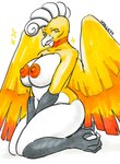 anthro anthrofied areola avian beak big_breasts breasts female generation_2_pokemon ho-oh legendary_pokemon marker_(artwork) nintendo nipples orange_areola orange_nipples pokemon pokemon_(species) pokemorph shiny_pokemon solo traditional_media_(artwork)