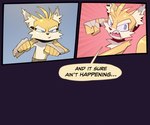 age_difference angry anthro bandaged_hands bat big_breasts bigdad blonde_hair blue_eyes breasts canid canine clothed clothing comic duo english_text female fox fur hair inner_ear_fluff male male/female mammal miles_prower miles_prowr_(bigdad) narrow_hips older_female rouge_the_bat sega sonic_the_hedgehog_(series) speech_bubble tan_body tan_skin text topless topless_anthro topless_male tuft yellow_body yellow_fur younger_male