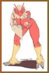 Rating: q
ID: 81644
Date: 2010-07-01 02:46:59 -0400
Status: active
Score: 65
2:3 anthro anthrofied avian bird blaziken blue_eyes border breasts female generation_3_pokemon inverted_nipples nintendo nipples non-mammal_breasts non-mammal_nipples nude orange_border pokemon pokemon_(species) pokemorph simple_background solo tinder_(artist) white_background post #81644