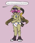 Rating: q
ID: 3755310
Date: 2022-12-17 00:39:25 -0500
Status: active
Score: 17
4:5 anthro arm_tuft blush blush_lines chest_fur chest_tuft claws clean_diaper clothed clothing crossed_arms diaper diaper_fetish diaper_only digital_media_(artwork) embarrassed english_text female fluffy forehead_gem fur gem generation_8_pokemon green_eyes hi_res humiliation long_claws looking_down mammal nintendo pattern_diaper pink_blush pokemon pokemon_(species) pokemon_legends_arceus shaded shiny_pokemon shoulder_tuft simple_background simple_coloring simple_shading sneasler solo tail tail_motion tailwag text toe_claws topless tuft wearing_diaper wywyrm post #3755310