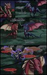 activision black_border border comic cynder dark_spyro dialogue digital_media_(artwork) dragon english_text female feral flame_(spyro) group hi_res horn male mythological_creature mythological_scalie mythology scalie speech_bubble spyro spyro_the_dragon tail text the_legend_of_spyro trio wings xannador