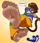 Rating: s
ID: 2670754
Date: 2021-03-27 02:48:25 -0400
Status: active
Score: 8
2021 5_fingers 5_toes action_pose animal_humanoid bangs barefoot biped blue_clothing blue_shirt blue_topwear blush body_blush bottomwear breasts brown_body brown_hair butt clenched_teeth clothed clothing curling_toes dark_body dark_skin digital_drawing_(artwork) digital_media_(artwork) english_text eyebrows eyelashes feet female fingerless_gloves fingers foot_blush foot_focus footprint foreshortening freckles gesture gloves hair hand_gesture handwear hi_res humanoid lazyboyblue looking_at_viewer low-angle_view mammal mammal_humanoid medium_breasts medium_hair midair midriff monkey_humanoid monkey_tail nails no_shoes one_eye_closed orange_bottomwear orange_clothing orange_pants pants plantigrade pose primate primate_humanoid raised_eyebrow saru_(lazyboyblue) shirt short_sleeves simple_background smile soles solo speech_bubble tan_background teasing teeth teeth_showing text toenails toes topwear v_sign watermark wink winking_at_viewer yellow_eyes post #2670754