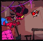Rating: s
ID: 5367062
Date: 2025-02-11 19:37:59 -0500
Status: active
Score: 91
animated anthro axe bracelet chair female furniture horn infosprite jewelry low_res pillow red_body red_eyes red_teeth roksim scorcho short_playtime sitting table teeth thread wings yellow_eyes post #5367062