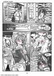 anthro blush bottomwear breast_grab breasts canid canine clothed clothing comic dialogue english_text female fox hand_on_breast handbag hi_res jacket krystal_(star_fox) mammal monochrome nintendo nipple_fetish nipple_pinch nipple_play nipples open_mouth panties pants pinch s-nina spying standing star_fox tenting text topless topwear underwear undressing url