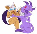 2019 angry anthro bat big_breasts blaze_the_cat blue_eyes bluechika breast_slap breast_torture breasts bruised catfight domestic_cat duo eyeshadow felid feline felis female fight fur hair hi_res makeup mammal nipples nude one_eye_closed purple_body purple_fur purple_hair rouge_the_bat sega simple_background slap sonic_the_hedgehog_(series) white_background wings yellow_eyes