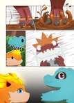 comic darrow0 english_text fire forest fossil_pokemon generation_2_pokemon generation_6_pokemon hi_res male nintendo plant pokemon pokemon_(species) pol_(darrow) quilava text totodile tree tyrantrum yuel