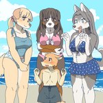 1:1 anthro bernese_mountain_dog bikini bikini_skirt bird_dog blush breasts canid canine canis cleavage clothed clothing domestic_dog ekaki510 female front-tie_bikini front-tie_clothing front-tie_swimwear golden_retriever group hunting_dog husky kemono male mammal midriff molosser mountain_dog nordic_sled_dog open_mouth retriever shiba_inu shoulder-tie_bikini shoulder-tie_clothing shoulder-tie_swimwear spitz swimming_trunks swimwear swiss_mountain_dog tankini tongue tongue_out two-piece_swimsuit young young_anthro young_male