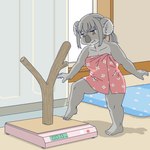 1:1 anthro ekaki510 female kemono koala mammal marsupial solo towel towel_only vombatiform weighing_scale