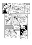 anthro antler_removal antlers base_three_layout big_muscles big_pecs blockage_(layout) comic deer dialogue duo english_text felid feline five_frame_image hi_res horizontal_blockage horn horn_removal huge_muscles male male/male mammal monochrome muscular nipples pantherine pecs penile romantic romantic_couple sex stagor55 text three_row_layout