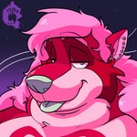 1:1 absurd_res ambiguous_gender anthro canid canine cosmic_background headshot_portrait hi_res looking_at_viewer mammal obese obese_anthro overweight overweight_anthro portrait raccoon_dog space space_background tanuki thekinkybear tongue tongue_out