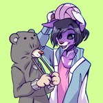 Rating: s
ID: 4716235
Date: 2024-04-12 13:32:44 -0400
Status: active
Score: 7
1:1 2021 ambiguous/ambiguous ambiguous_anthro ambiguous_gender anthro anthro_on_anthro arkay9 biped black_eyes black_hair canid canine canis clothed clothing digital_drawing_(artwork) digital_media_(artwork) domestic_dog drawstring duo fur green_background hair handpaw heart_symbol hi_res hoodie mammal open_mouth open_smile pawpads paws purple_body purple_fur rolo_(arkay9) shaded simple_background smile topwear wedge_(arkay9) whiskers post #4716235