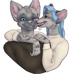 Rating: s
ID: 4547422
Date: 2024-01-20 18:28:34 -0500
Status: active
Score: 2
1:1 2017 anthro arm_around_shoulder barbell_piercing blue_eyes blue_hair blush brown_clothing brown_topwear catsby_mcyifferson cheek_lick circular_barbell_piercing clothing digital_drawing_(artwork) digital_media_(artwork) domestic_cat duo ear_piercing eyebrows face_lick facial_piercing fangs felid feline felis female female_anthro fish fur green_eyes grey_body grey_eyebrows grey_fur hair hand_on_another's_shoulder hand_on_shoulder head_tuft heart_symbol hi_res hug hybrid leopard_spots licking looking_at_another male male_anthro mammal marine markings nose_piercing pantherine piercing pink_blush pink_inner_ear pink_nose pink_tongue romantic romantic_couple septum_circular_barbell septum_piercing shaded shark siamese simple_background smile snoe_(sneplord) snout snow_leopard soft_shading spots spotted_body spotted_fur strawberrycucumber sweater teeth tongue tongue_out topwear tuft undercut white_background white_clothing white_sweater white_topwear post #4547422