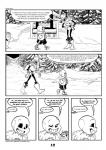 2016 animated_skeleton bone c-puff clothed clothing comic english_text hi_res humanoid male monochrome not_furry papyrus_(undertale) plant sans_(undertale) skeleton speech_bubble text tree undead undertale undertale_(series) url