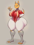 3_toes 4_fingers absurd_res anthro big_breasts blue_eyes breasts camel_toe domestic_cat feet felid feline felis female fingers hi_res jovi_cap machine mammal robot solo tail thick_thighs toes white_body