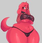 absurd_res anthro anthrofied asagurble bandeau big_breasts big_ears black_clothing black_panties black_underwear bloodhound breasts brown_eyes canid canine canis clifford_(clifford_the_big_red_dog) clifford_the_big_red_dog clothed clothing collar crossgender domestic_dog eyebrows eyelashes female fishnet_clothing floppy_ears fur grey_background head_tuft hi_res huge_hips hunting_dog looking_at_viewer mammal midriff mtf_crossgender navel panties portrait print_clothing print_shirt print_topwear raised_eyebrows red_body red_fur scent_hound shaded shirt simple_background skimpy slightly_chubby slightly_chubby_female slut_print slut_print_clothing slut_print_shirt slut_print_topwear solo spiked_collar spikes suggestive_clothing suggestive_print suggestive_shirt suggestive_topwear text text_on_clothing text_on_shirt text_on_topwear thick_thighs three-quarter_portrait tongue tongue_out topwear tuft under_boob underwear wide_hips