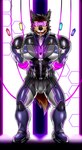 anthro bdsm bodysuit bondage bound bulge canid canine canis clothing domestic_dog fur hi_res hwolfhr hypnosis hypnotic_visor lifewonders live_a_hero male mammal mind_control muscular muscular_anthro muscular_male pubraseer skinsuit solo superhero tight_clothing zipper