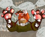 anthro bdsm begging begging_for_mercy bondage bound canid canine clothing collar crop_top disembodied_hand feet female foot_focus forced fox heart_symbol hi_res laugh leapsandtumbles mammal midriff muffy_(leapsandtumbles) pawpads shirt simple_background solo tickle_torture tickling tickling_belly tickling_feet topwear