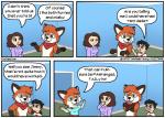 border canid canine claire_(foxdad) clothed clothing comic costume dialogue english_text female fox fox_costume foxdad fursuit fuzzt0ne hair hi_res human jimmy_(foxdad) male mammal not_furry_wearing_fursuit otamom speech_bubble text url white_border