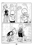 2017 animated_skeleton bone c-puff comic english_text eye_patch eyewear female fish hi_res humanoid male marine sans_(undertale) skeleton speech_bubble text undead undertale undertale_(series) undyne