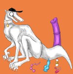 anal_beads animal_dildo animal_sex_toy bad_batter_(off) baseball_cap canine_dildo claws clothing collar digital_media_(artwork) digitigrade dildo emaciated equine_dildo fangs feral hat headgear headwear hi_res ibispaint_(artwork) lube_bottle male monster off_(game) queentexx semi-anthro sex_toy sex_toy_background sitting skinny slim solo teeth the_batter_(off) vibrator visible_ribs white_body white_skin