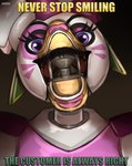 Rating: s
ID: 5542152
Date: 2025-05-01 16:16:43 -0400
Status: active
Score: 22
2023 animatronic anthro avian beak bird bust_portrait chicken digital_media_(artwork) eyelashes female five_nights_at_freddy's five_nights_at_freddy's:_security_breach front_view galliform gallus_(genus) glamrock_chica glistening glistening_eyes gradient_background hi_res looking_at_viewer machine mouth_shot open_mouth phasianid pink_body portrait purple_eyes robot robot_anthro roobin scottgames simple_background solo steel_wool_studios white_body yellow_beak post #5542152