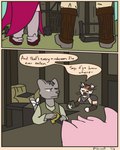 4:5 ambiguous_gender anthro bandage bartender calico_cat cleaning_rag comic deacon_(shinxes) domestic_cat drinking felid feline felis gliss_(shinxes) group hi_res mammal shinxes tavern text trio