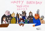 absurd_res adrien_warmher akizuki_(xefino) anthro avian bird birthday cake canid canid_taur canine canine_taur canis clothed clothing dessert director_john_soller domestic_cat domestic_pig don_porka dr_mink_(taox) felid feline felis female food fox group happy happy_birthday hi_res hugot_nagazato hybrid jonathan_colie katherine_dickens lily_winsor lion male mammal mammal_taur molo_(taox) mouse murid murine okita_rukojima pantherine rodent snow_leopard suid suina sus_(pig) taur the_adventure_of_xefino traditional_media_(artwork) wolf wolf_taur xefino