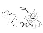 2024 4:3 angry averysweatyboy butt duo eeveelution english_text feral fur generation_1_pokemon hi_res jolteon male monochrome nintendo pokemon pokemon_(species) simple_background sitting tail tail_slam text vaporeon white_background