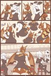 2:3 2_horns anthro anthro_pred baronflint belly big_belly big_breasts big_butt black_clothing black_dress bodily_fluids body_size_growth breast_expansion breasts brown_body butt butt_expansion camel_toe clothed clothing comic curvy_figure detailed_background digestion digital_media_(artwork) dragon dress dripping european_mythology expansion fatal_vore female female_pred female_prey food food_creature front_view group growth hand_on_another's_butt hand_on_belly hand_on_butt hand_on_own_breast head_first hi_res high-angle_view horn huge_belly huge_breasts human human_prey hybrid inside legwear male mammal membrane_(anatomy) membranous_wings mythological_creature mythological_scalie mythology panties rapid_digestion rear_view saliva saliva_drip same_size_vore scalie size_transformation soft_vore standing swallowing tail thigh_highs transformation twikinzy underwear vore western_dragon white_clothing white_legwear white_panties white_thigh_highs white_underwear willing_prey wings