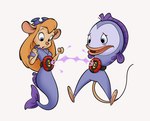 anthro body_swap chip_'n_dale_rescue_rangers disney duo female fish gadget_hackwrench hair hi_res long_hair mammal marine murid murine red_hair rodent stanmort surprised_expression surprised_face