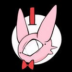 1_eye ambiguous_gender bedsheetwalking bow_(feature) clothing fur hare hat headgear headshot_portrait headwear hi_res hybrid icon illusion lagomorph leporid mammal optical_illusion pink_body pink_fur portrait rabbit solo top_hat top_hat_bunny_(bedsheetwalking)