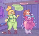 2023 animal_crossing anthro archived_source belly bent_arm big_belly big_breasts big_bulge big_butt blush breasts broken_zipper bulge butt canid canine canis clothed clothing comic dialogue digital_media_(artwork) domestic_dog duo english_text erection erection_under_clothing eulipotyphlan flustered gynomorph hammerspace hammerspace_balls hammerspace_hips hammerspace_penis hedgehog hi_res hidden_buxom huge_bulge huge_butt hyper hyper_bulge intersex isabelle_(animal_crossing) jumpsuit keffotin mammal nintendo nipples obese obese_anthro obese_gynomorph obese_intersex overweight overweight_anthro overweight_gynomorph overweight_intersex sable_able sequence slightly_chubby slightly_chubby_gynomorph slightly_chubby_intersex snowsuit speech_bubble text thick_thighs trans_(lore) trans_woman_(lore) wardrobe_malfunction wide_hips