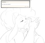 anthro ask_blog bovid caprine digital_media_(artwork) dreamy_pride female hi_res human human_on_anthro interspecies kissing livia_(dreamypride) male male/female mammal mature_female monochrome sheep