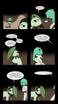 2022 6_panel_comic 9:16 alpha_channel bag bandage biped black_text brown_eyes chikorita comic dialogue digital_media_(artwork) duo english_text exclamation_point eyebrows eyeshadow female generation_2_pokemon generation_3_pokemon getting_up green_hair hair hair_over_eyes hi_res horn joanna_(tot) leaf linked_speech_bubble looking_at_another luna_(tot) makeup mouth_closed name_drop name_in_dialogue nintendo obscured_eyes on_ground one_eye_obstructed open_mouth plant pokemon pokemon_(species) pokemon_mystery_dungeon pupils question_mark ralts red_horn sand speech_bubble spike_chunsoft tail talking_to_another teeth text tongue trainer-mana vines walking white_sclera