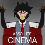 1:1 absolute_cinema alpaca anthro camelid canid canine canis clothing cloven_hooves english_text eyewear fast_master furniture glasses hooves hybrid jacket male mammal necktie shirt sofa solo tachi_(fast_master) text topwear undershirt wolf