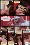 anthro aya_(thekite) breasts brown_hair comic english_text eyewear female generation_3_pokemon generation_4_pokemon genitals glasses greeting gynomorph hair herm_(lore) hi_res human humanoid intersex intersex/female lagomorph lena_(thekite) leporid licking lopunny mammal mawile nintendo noseless oral penile penis penis_lick pixie_(thekite) pokemon pokemon_(species) sex text thekite tongue tongue_out