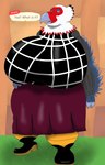 accipitrid accipitriform alythewolfcat amelia_(animal_crossing) animal_crossing anthro avian big_breasts bird bottomwear breasts clothing eagle english_text feather_hands feathers female hi_res huge_breasts nintendo overweight overweight_female skirt solo sweater text topwear