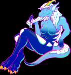 2014 alpha_channel anthro armaina athletic athletic_anthro athletic_female breasts ciirka_grey classy claws female hair horn long_hair non-mammal_breasts scales scalie simple_background smile solo transparent_background