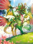 ambiguous_gender avian bird bushiroad cardfight!!_vanguard claws dragon elemental_creature feral flora_fauna flower food fruit group kemokemono mythological_creature mythological_scalie mythology official_art plant quadruped scalie tail wings