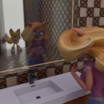 1:1 2_tails 3d_(artwork) activision age_difference bandicoot bathroom beach black_nose blonde_hair blue_eyes breasts brown_body brown_fur canid canine clothed clothing crash_bandicoot_(series) curvy_figure digital_media_(artwork) dipstick_tail eyelashes eyeshadow female footwear fox fur gloves green_eyes hair handwear hi_res looking_surprised makeup male mammal markings marsupial miles_prower mirror multi_tail nude older_female older_woman pregnancy_test purple_eyeshadow rotalice2 seaside sega shoes sonic_the_hedgehog_(series) tail tail_markings tawna_bandicoot yellow_body yellow_fur young younger_male