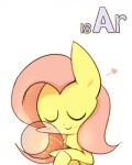 2015 4:5 argon_(element) blush bulb english_text equid equine eyes_closed female feral fluttershy_(mlp) friendship_is_magic hair happy hasbro heart_symbol holding_object horse hug joycall3 light_bulb mammal my_little_pony pink_hair pony simple_background smile solo text white_background yellow_body