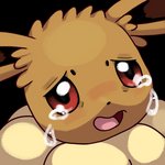 1:1 alpha_channel ambiguous_gender black_nose blush bodily_fluids brown_body brown_ears brown_fur crying eevee feral fur generation_1_pokemon mklxiv neck_tuft nintendo no_sclera open_mouth pink_eyes pokemon pokemon_(species) quadruped reaction_image sad solo tan_body tan_fur tears tuft